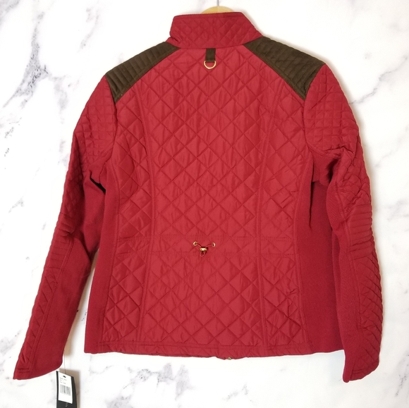 WEATHERPROOF Quilted Red Jacket, Spring/Fall, Cold weather, Size Large - Picture 6 of 7